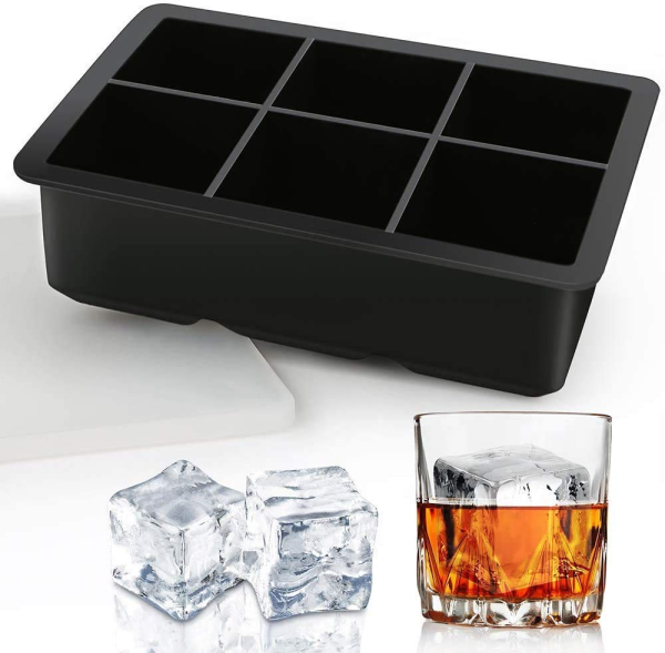1 Pc Ice Cubes Tray, 6-grid Ice Cubes Maker Square Ice Cubes Tray Silicone Ice Mold Party Bar(random Color)