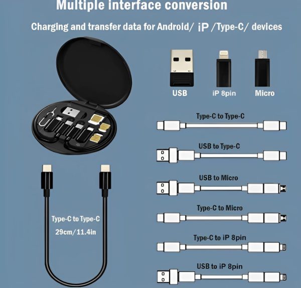 ( 5 In 1 ) Data Cable Set All Solutions In One | Data Cable Set 60w Fast Charging – Random Color