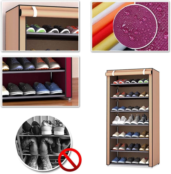 8 Layer Portable Dustproof Shoe Rack Non-woven Shoe Rack Storage Bag Closet Household Shoe Storage Rack Storage Cabinet (random Color)