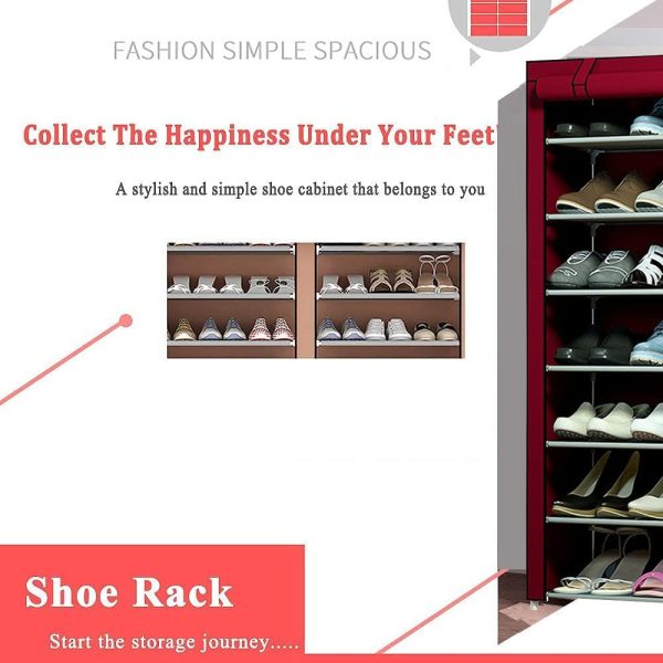 8 Layer Portable Dustproof Shoe Rack Non-woven Shoe Rack Storage Bag Closet Household Shoe Storage Rack Storage Cabinet (random Color)