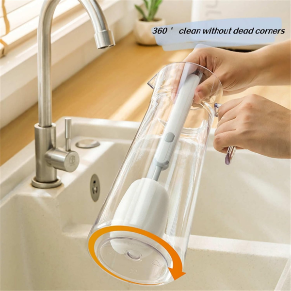 Long Handle Cup Cleaner Brush – Sponge Bottle Cleaner Brush For Cups, Water Bottles ( Random Color)