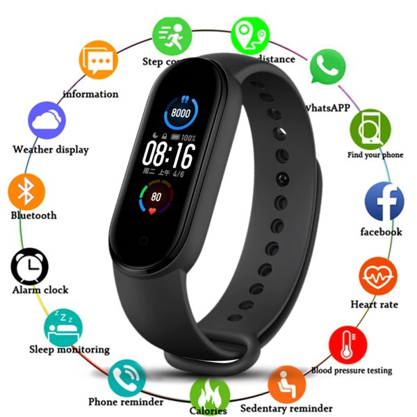 M5 Band Sport Wristband Blood Pressure Monitor Heart Rate For Android And Ios With Fitpro App | Best Quality Band