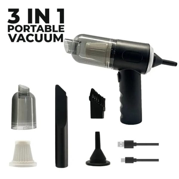 Powerful 3-in-1 Cordless Handheld Vacuum Cleaner – Wet & Dry, Strong Suction For Car, Sofa, Carpet & Home Cleaning